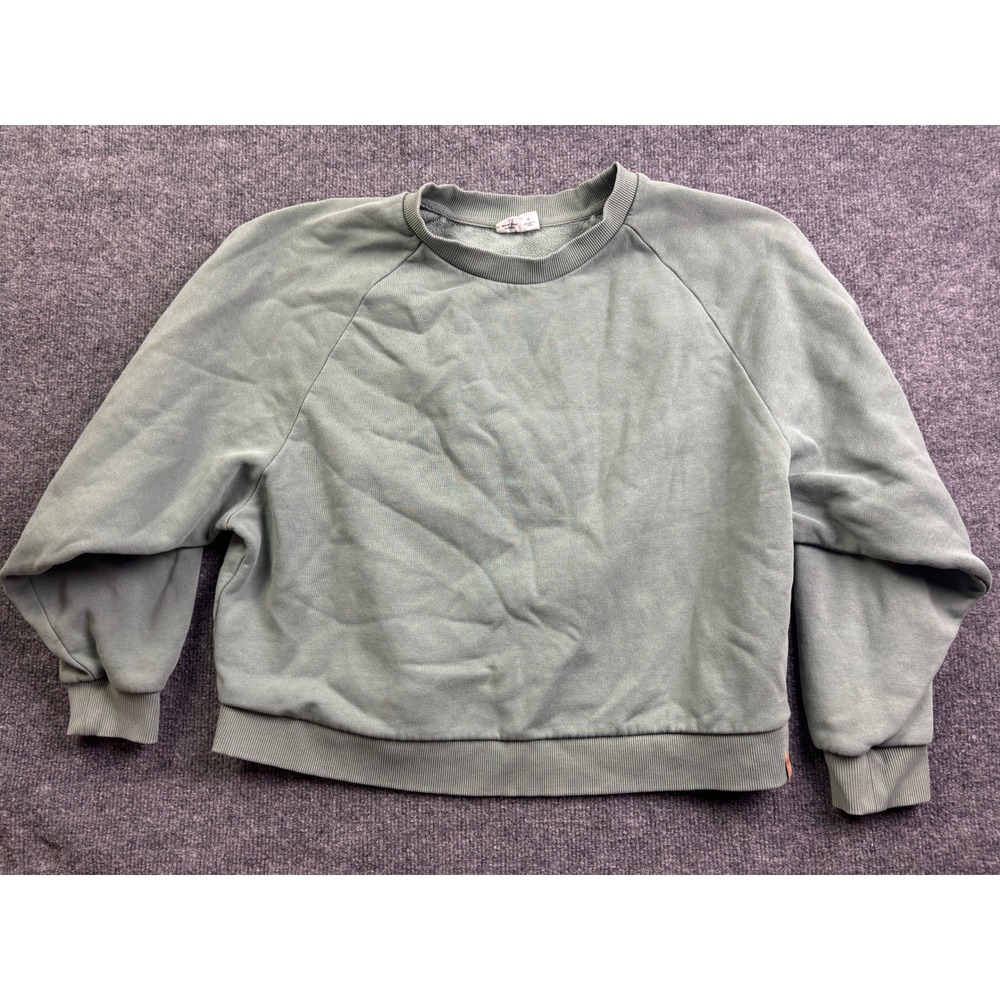 Tentree‎ Sweatshirt Womens Large Green Organic Cotton Raglan Crewneck Fleece